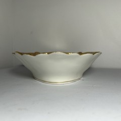 GDA Antique France Porcelain Limoges Hand Painted Tulips Green Gold Art Nouveau