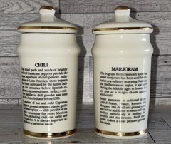 2 M.J. Hummel Cham,Switzerland Spice Jars w/ Lids 1987/1993 ARS AG MADE IN JAPAN