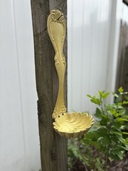 Sexton Metal Wall Yellow Ladle Home Decor Planter, Bird Feeder, Kitchen Decor