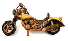Motorcycle 10” Cycle Lights Vintage Classic Wood Model Decorative Collectible