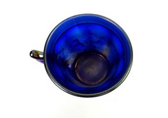Northwood Signed Carnival Glass Blue Singing Birds Smooth 3 1/2″ Mug 1912-1915