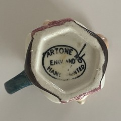 Artone Mini Creamer Double Faced Man Face Toby Pitcher England Micawber Vintage