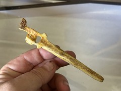 AMAZING PRE-COLUMBIAN LLAMA EFFIGY VOMIT STICK / HAIRPIN FROM PERU MOTLEY COA