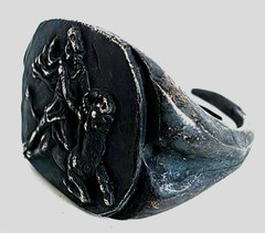 300 BC Ancient Roman Silver Ring Mithras mystery god of legions and victories