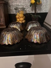 Indiana 1970’s Carnival Glass Sunflower Bowls Set of 4 | Lily Pons | Amber Retro