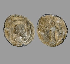 Alexandria Lead Tessera Nilus Reclining With Cornucopia 29mm Roman Egypt Rare