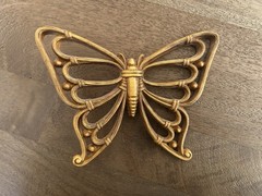 Vintage Homco Butterflies Wall Décor Set of 3 Plastic Faux Wicker Rattan Cottage