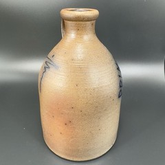 Vintage 1988 Braun Buffalo NY Stoneware Jug Container Brown Salt Glaze Pottery
