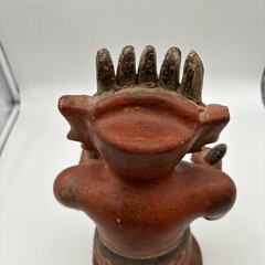 Large Pre-Columbian Replica Clay Ceramic Painted Altarpiece Maize Man God