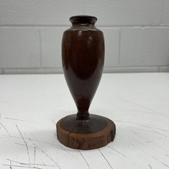 ORIGINAL VINTAGE Mulga Wood Timber Souvenir Australia Vase Candle Stick Stem