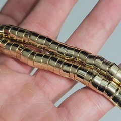 48″ Brutalist Articulated Necklace Modernist Gold Metal Snake Coil Necklace