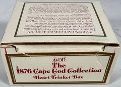 Vintage Avon 1876 Cape Cod Ruby Red Glass Heart Shaped Trinket Box Original Box