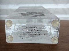 VTG LUCITE REVERSE CUT ETCHED 3D SCULPTURE ALBRIGHT