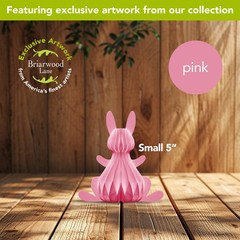 Spring Easter Pink Bunny Honeycomb – Small Magnetic Paper Decor – 5 x 5