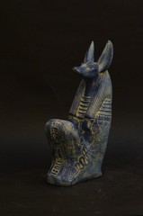 EGYPTIAN ANTIQUE STATUE RARE EGYPTIAN ANTIQUITIES OF GOD ANUBIS PHARAONIC BC