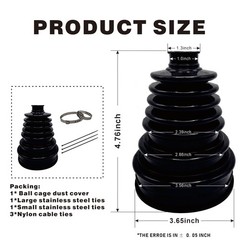 WZODKJ CV Axle Boot with 4 Stainless Steel Clamps & 6 Cable Ties,Waterproof &…