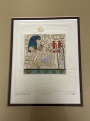 Jan Fleck Aquarius III 3 Signed Hand Colored Egyptian Embossed Numbered 133/150