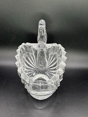 Gloria Vanderbilt 24% Lead Crystal Glass Swan Candy Dish Bowl Germany Signed