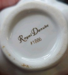 2 Royal Danube 1886 Collection 3″ In Trinket Dish Bowl Small Pink Rose Blue Trim