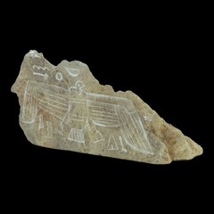 Authentic Ancient Egyptian Antiques Winged Deity Relief Stone Fragment BC