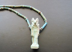 NILE Ancient Egyptian Anubis Amulet Mummy Bead Necklace ca 600 BC