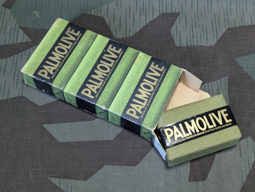 Vintage 1930s 1940s German Deadstock Palmolive Soap in Box 3 Bars WWII Original
