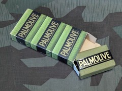 Vintage 1930s 1940s German Deadstock Palmolive Soap in Box 3 Bars WWII Original