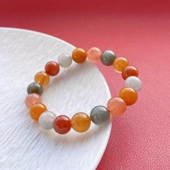 Natural Colored Rabbit Hair Quartz Bracelet
