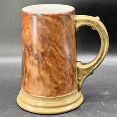 Limoges Tankard Store Keeper Man Smoking Hand Painted William Guerin Co.