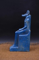 EGYPTIAN ANTIQUE STATUE RARE EGYPTIAN ANTIQUITIES OF GOD ANUBIS PHARAONIC BC