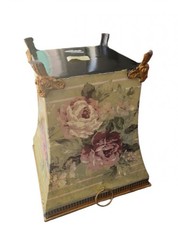 19th Century French Style Sheet Metal Cachepot Wastebasket Planter Flowers
