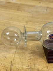 Vintage Blown Glass Ship in Bottle Bounty Made in Britain Wood Base Decor