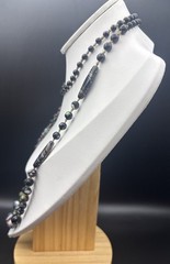 Vintage Murano Style Lampwork Glass Bead Necklace Hand Knotted Artisan