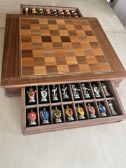 Rare 1982 franklin mint Royal Houses Britain heraldic chess set Orig Certificate