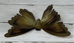Vintage Torched Metal Butterfly Hanging Wall Art Decor MCM Gold Tone Set of Two