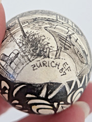 Vintage 1987 HAND PAINTED Egg Shell ZURICH Switzerland Swiss INTRICATE