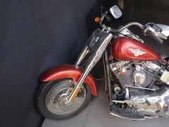 UNTESTED New Bright 9.6V R/C Red Harley Davidson Fat Boy Motorcycle AS IS PARTS