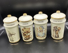Vintage MJ Hummel ARS AG Switzerland 1987 Spice Jars x 4