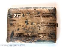 1910 Edwardian Cigarette/Business Cards Holder. Silverpalted