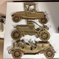 Sexton Cast Iron Vintage Classic Car Wall Plaques Set of 3 Decorative