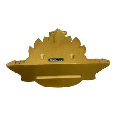 Hollywood Regency Rose Wall Shelf Plate Photo Display with Groove Gold Heavy 8″