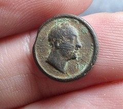 18th Century Cufflink Bust William IV ? Detecting Find Georgian Antique 13mm