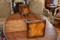 Neoclassical Wooden Walnut Burl & Bronze Pedestal Stand Tall 43 1/2 in