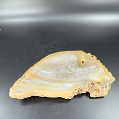Vintage Carved Brazil Agate Stone Dish Ashtray Decor Wakefield Industries Vtg
