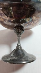 1958 VTG Reed and Barton enameled silverplate modernist tazza
