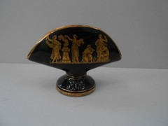Made In Greece 24k Gold Accent Cobalt Blue Napkin / Card Holder