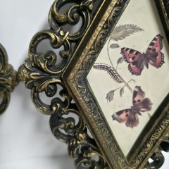 VTG Homco Home Interiors Butterfly Diamond Wall Plaques Set of 3 Gold Frames