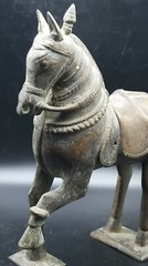 Unseen Very Unsual Late Mughail Period Antique Jewellery Box Bronze Horse Satute