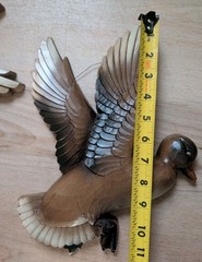 VTG Flying Mallard Duck Wall Plaque Decor Set Of 2 Syroco 3D Plastic 4262 HOMCO