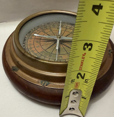 Antique Nautical Compass Handmade Wood Copper Coastal Nautical Decor Estate VTG